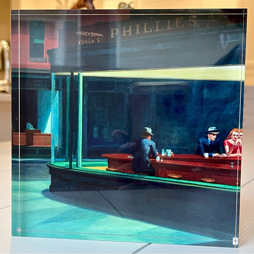 EDWARD HOPPER | NIGHTHAWKS 6" x 6" Square Art, High Gloss Fine Art
